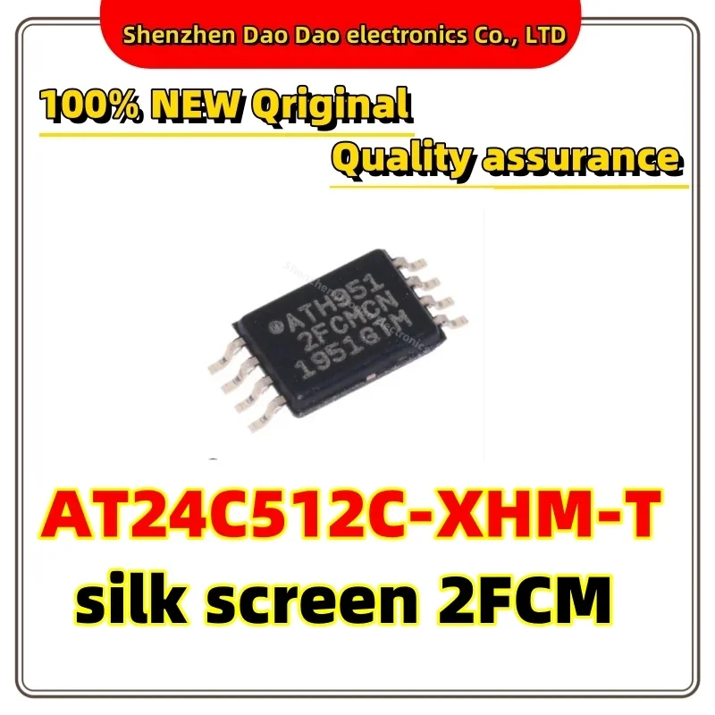 

10Pcs AT24C512C-XHM-T silk screen 2FCM TSOP-8 512Kb I2C compatible dual-wire serial EEPROM chip New original