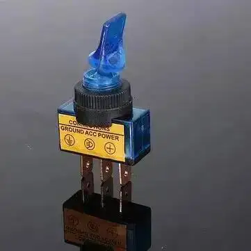10pcs 12V 20A Led Illuminate Flick Rocker Button Toggle Switch ON-OFF Car Van Dash Boat Light Connections Ground Power ASW-14D