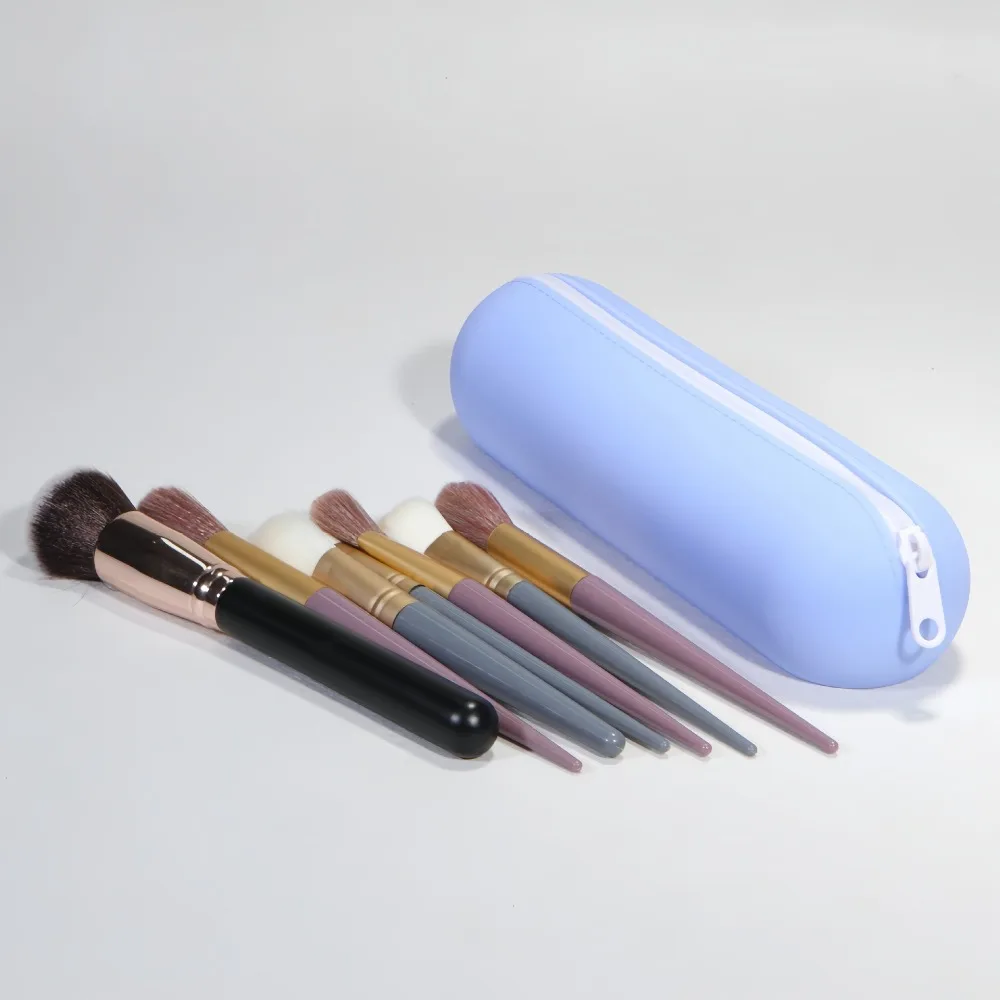 Large capacity Straight Hair Comb Storage Bag Zipper Lightweight Silicone Pen Bag Waterproof Soft Stationery Organizer