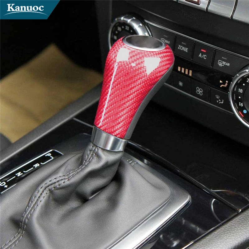 

ABS Composite Carbon Fiber Sticker Gear Shift Knob Head Trim Cover For Mercedes Benz W204 W212 C E A G GLS GLK Car Accessories