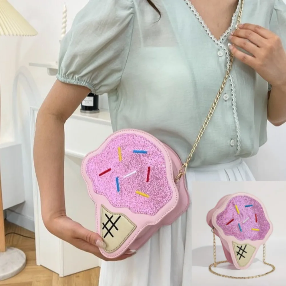 

Милая сумка-кроссбоди в форме мороженого, маленькая сумочка-кейк через плечо, сумка для телефона с ремешком для девочек и женщин, подарок на день рождения