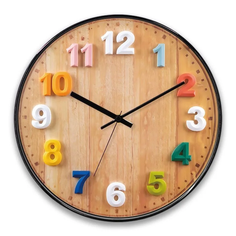 

Digital clock silent learner home color large scale creative clock children's room living room wall clock bedroom quartz