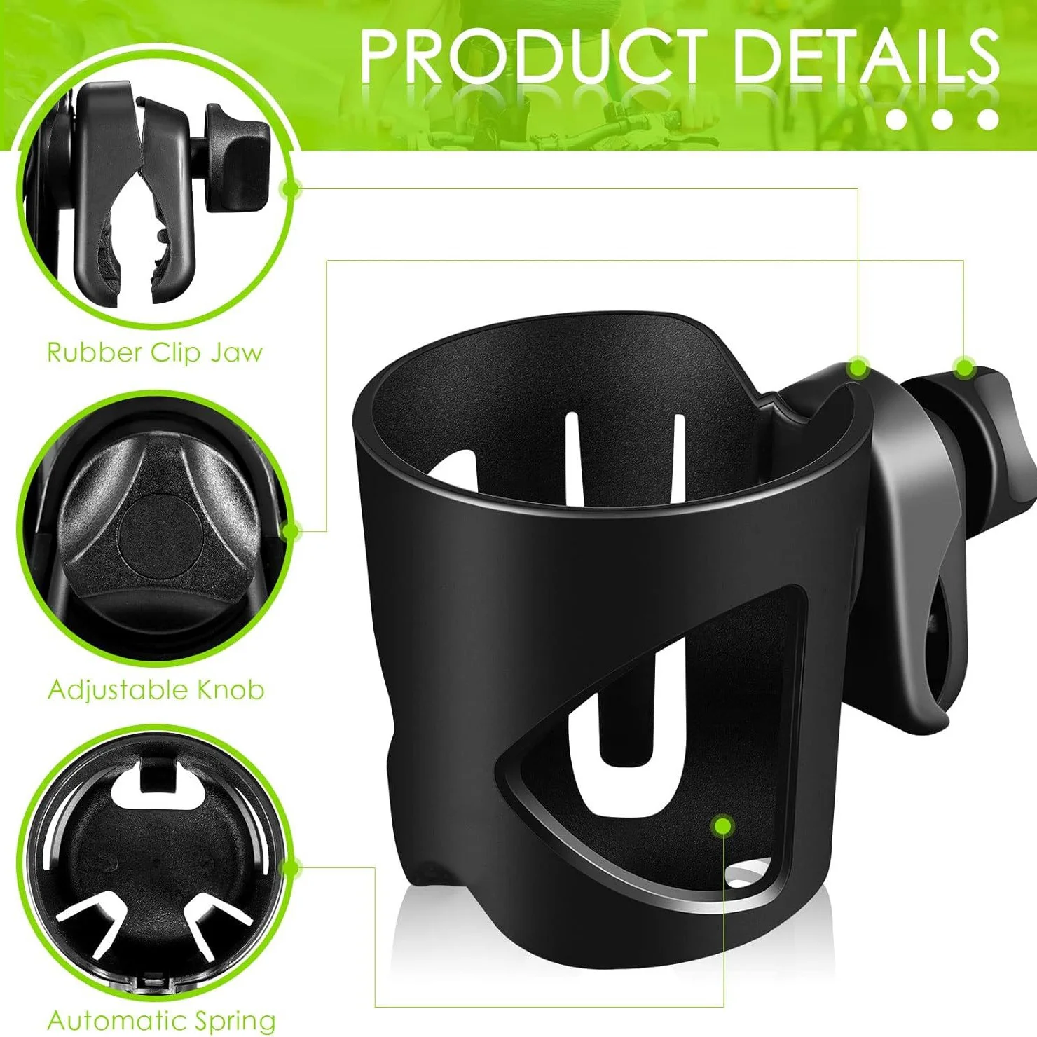 Motorcycle Cup Holder, Electric Bicycle Water Bottle Cradle, 360° Rotatable, Dual-Use Clip, Holds Milk Tea & Drink