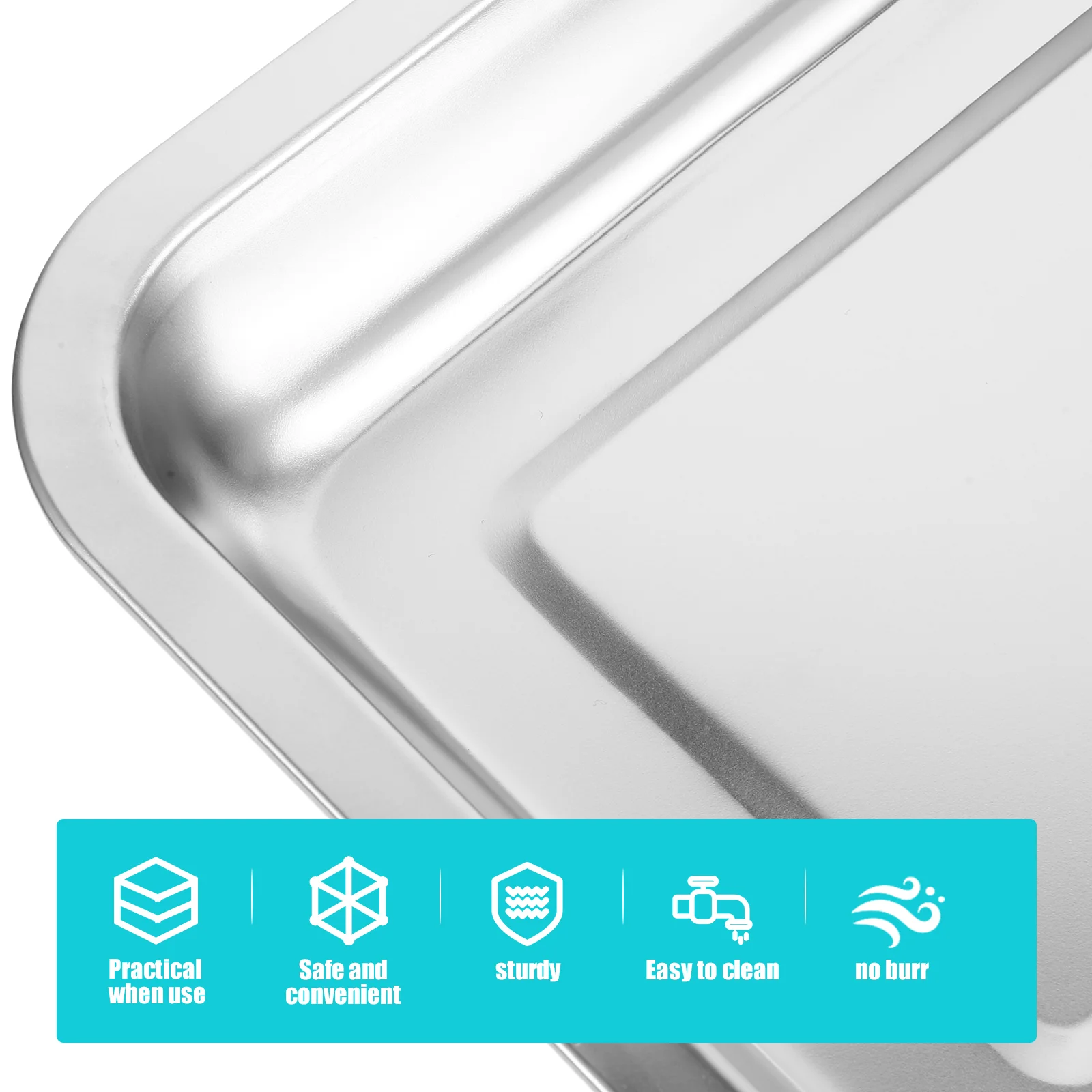 Stainless Steel Cat Litter Box Large Metal Tray 304 Material Non Magnetic Practical Kitten Toilet Pet Bedpan Home Use