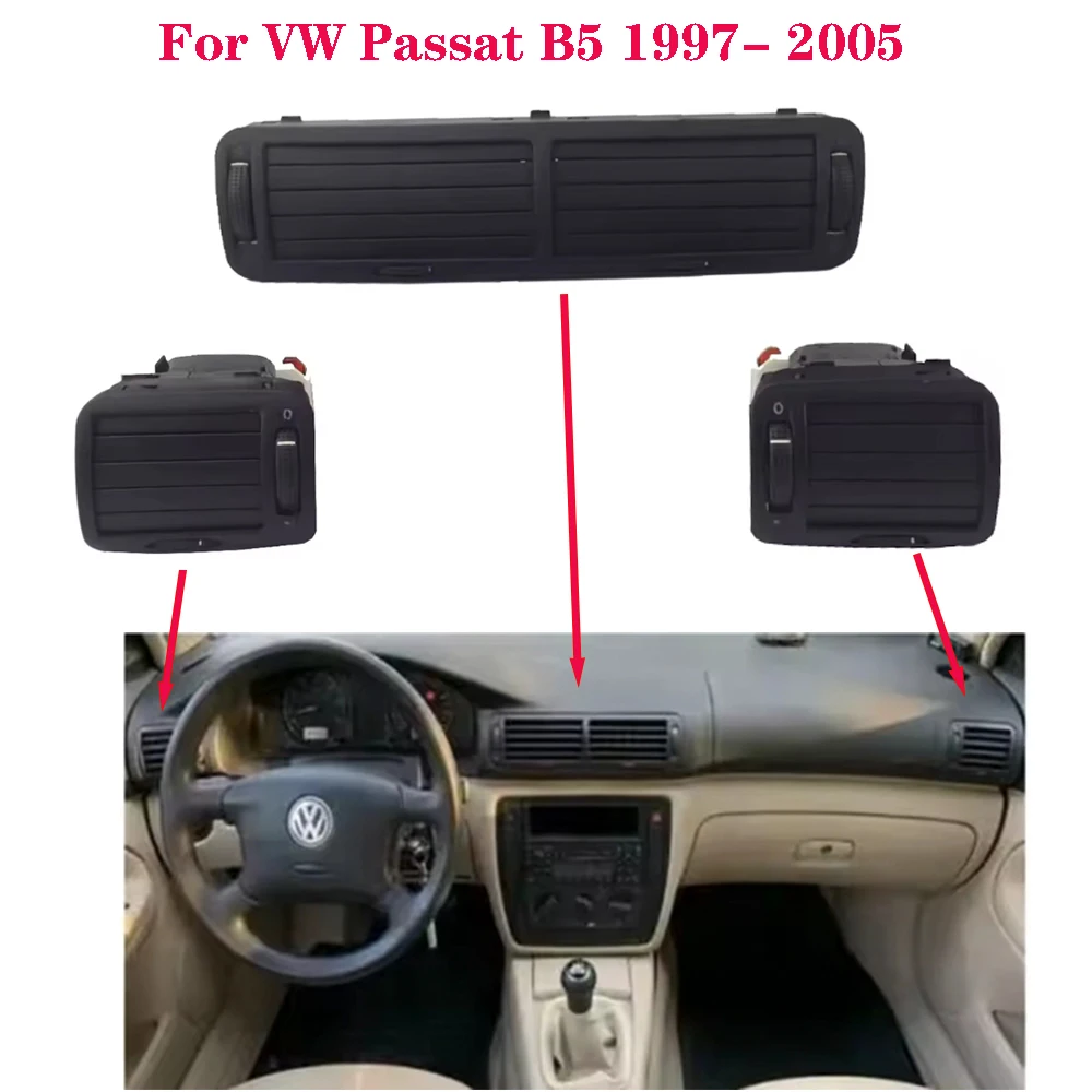 

For VW Passat B5 1997- 2005 Black Front Dashboard Central Air Vent Outlet A/C Heater