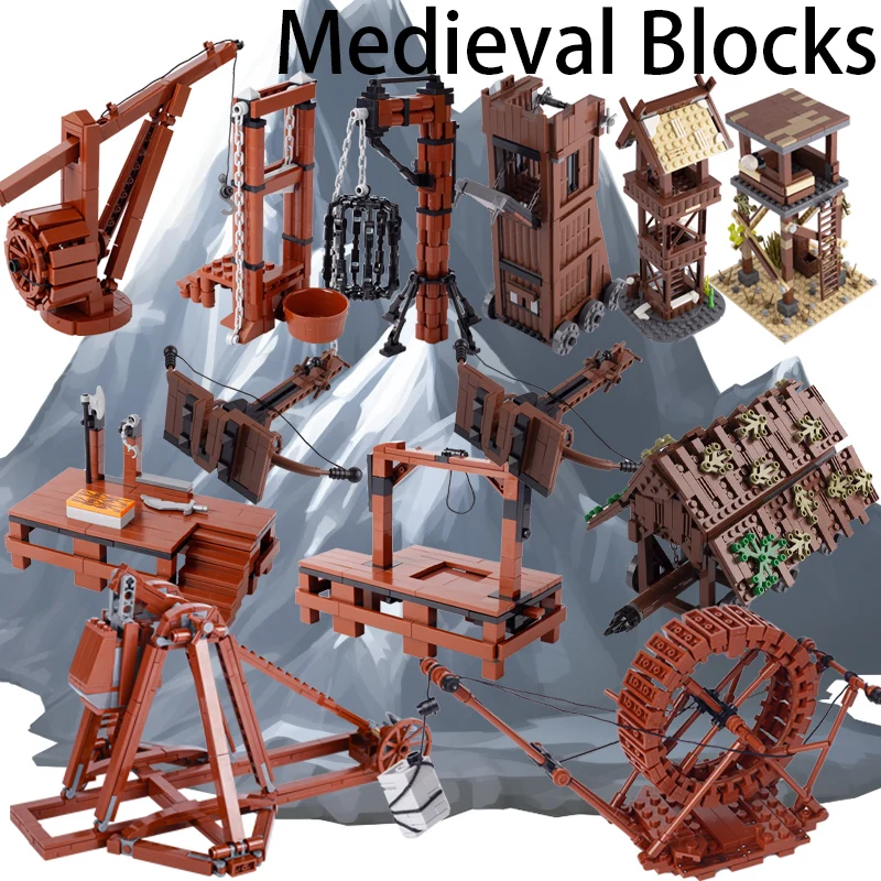 

Конструктор MOC: Средневековый военный набор - Замок, Стражевая башня, Осадочная машина, Арбалет, Кран, Судебное кресло, Подвесная клетка. Игрушки-конструкторы DIY.