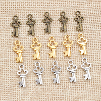 50pcs 17x7mm Antique Bronze Gold Silver Plated Key Handmade Charms Pendant DIY for Bracelet Necklace Jewelry Making