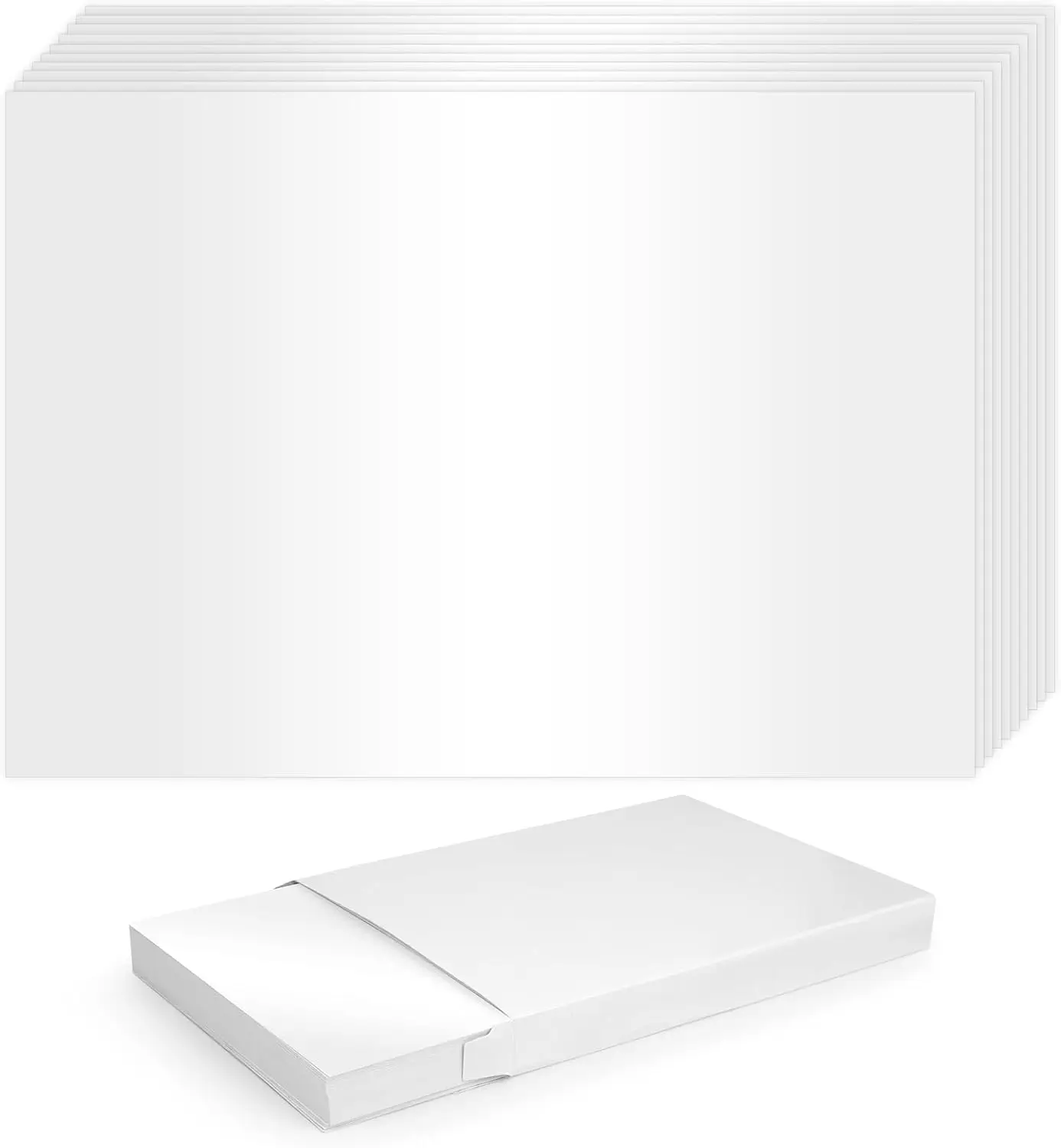 

5x7 Metallic White Cardstock, 300gsm, 50 Pack, Printable, Double Sided Shimmer, Heavy Weight