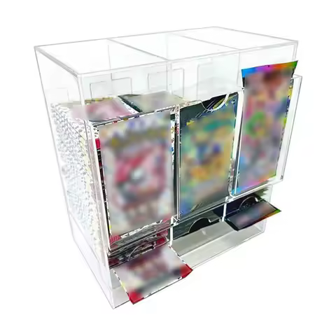 3-Slot Booster Pack Dispenser - Acrylic Card Storage Box, Deck Display Case Protector Organizer for Collectible Trading Cards