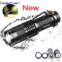 Powerful LED Flashlight Zoomable Torch Mini Flashlights Pocket Emergency Light Waterproof Torch for Camping Hiking Cycling