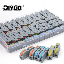 50PCS Lever Wire Nut Connectors 1Way Inline Conductor Compact Universal Wire Connectors Electrical Splicing Connectors For Home