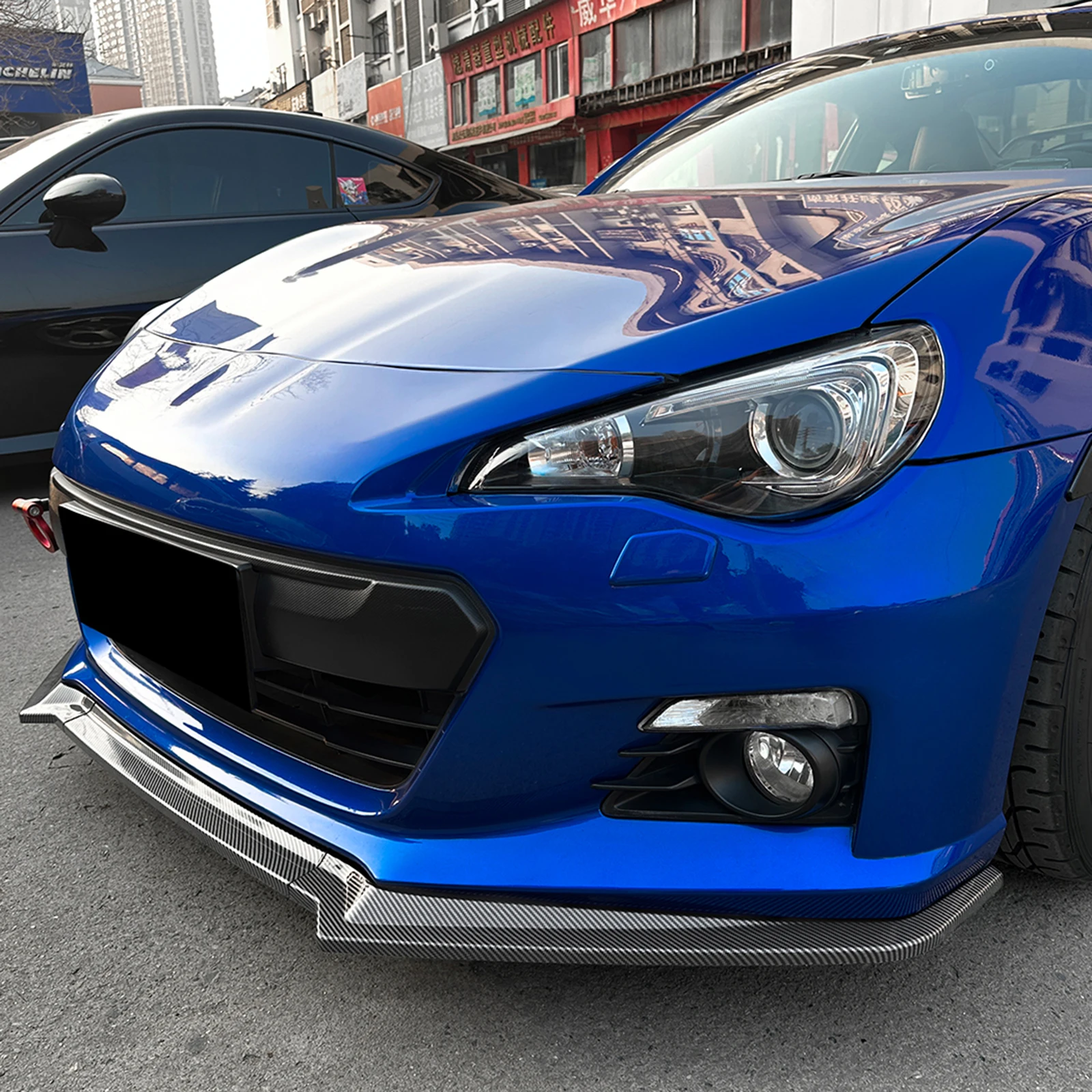 

For Subrau BRZ 2013-2016 Coupe 2-Door Front Bumper Spoiler Lip Carbon Fiber Look/Gloss Black Lower Splitter Protector Blade Kit