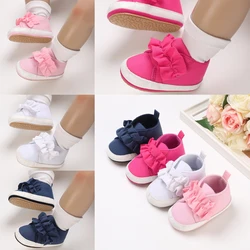 0-18M Baby Shoes Baby Girls Lace Rubber Sole Non-Slip First Walkers Baby Toddler Shoes Casual Fashion