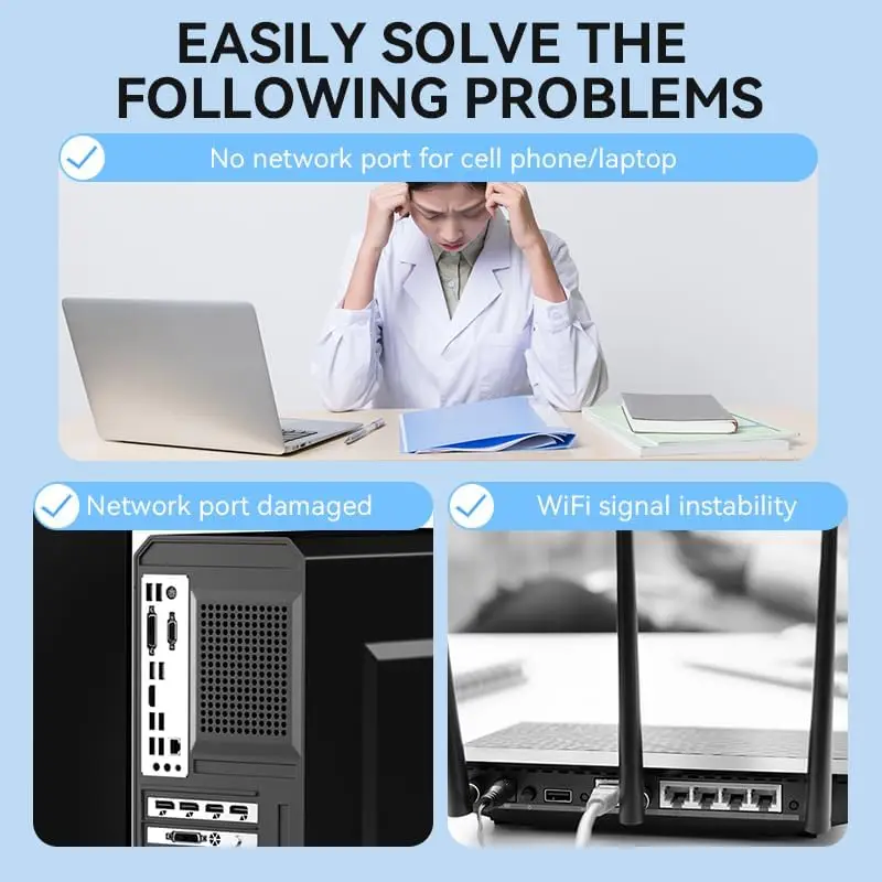 USB 3.0 to SFP Gigabit Ethernet Adapter - Mini Network Interface Card Compatible with Windows/macOS/Linux, Full/Half Duplex
