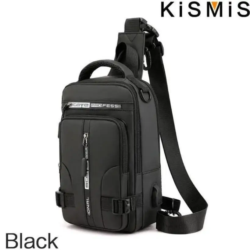 New men\'s multifunctional chest bag fashionable and casual one shoulder crossbody bag waterproof space cloth small backpack