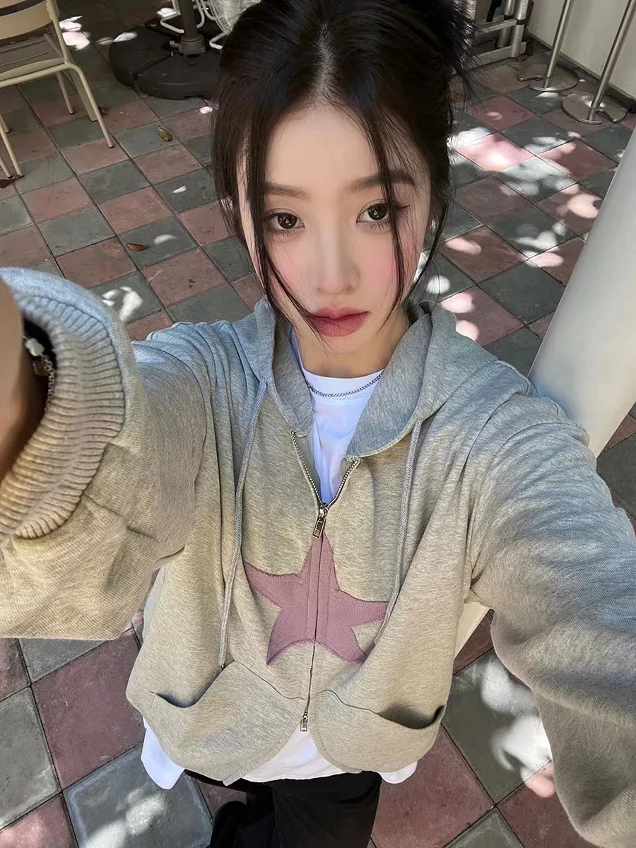 

Grunge Aesthetic Coat Women Casual Loose Jackets Coats Patchwork Y2k Vintage Coat Autumn American Retro Coat Winter