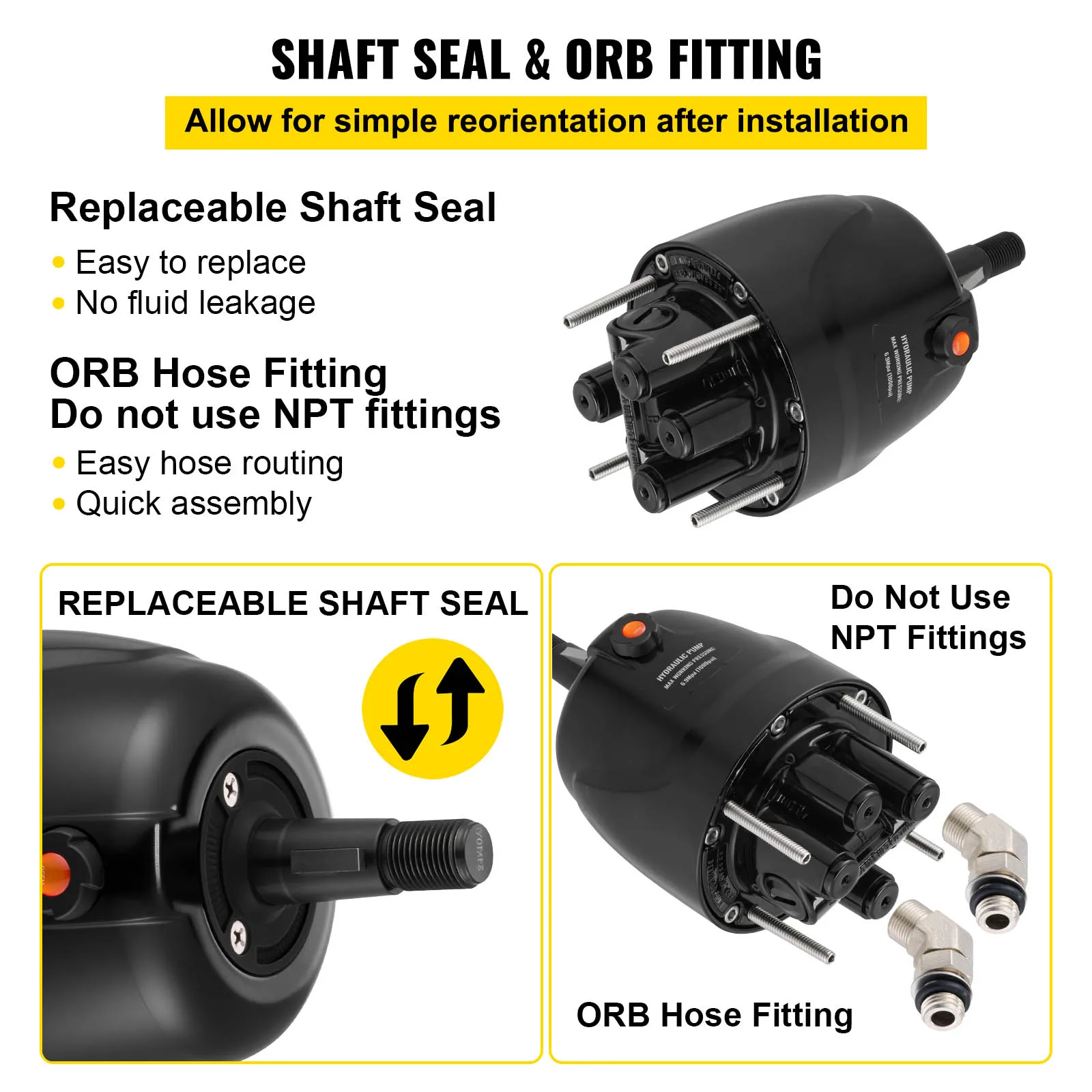 SucceBuy مضخة توجيه هيدروليكية خارجية هيلم 300 حصان مضخة هيدروليكية HH5271-3 لـ Runabouts قارب الصيد ملحقات القوارب البحرية