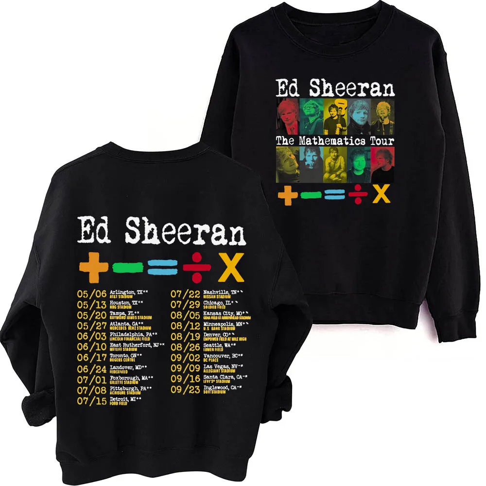 

Ed Sheeran Mathematics Tour 2024 Sweatshirt Harajuku Hip Hop Round Neck Long Sleeve Oversized Hoodie