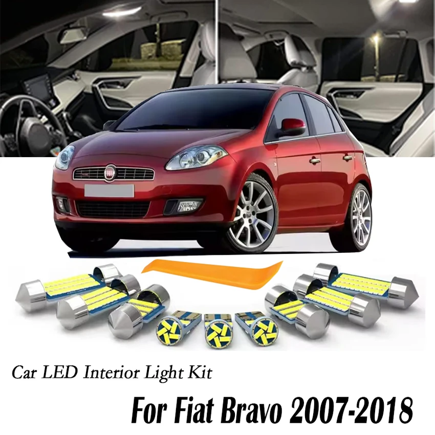 For Fiat Bravo I II 1 2 182 198 1995-2015 2016 2017 2018 Vehicle LED Interior Dome Trunk Light Lamp Kit Car Lighting Accessories