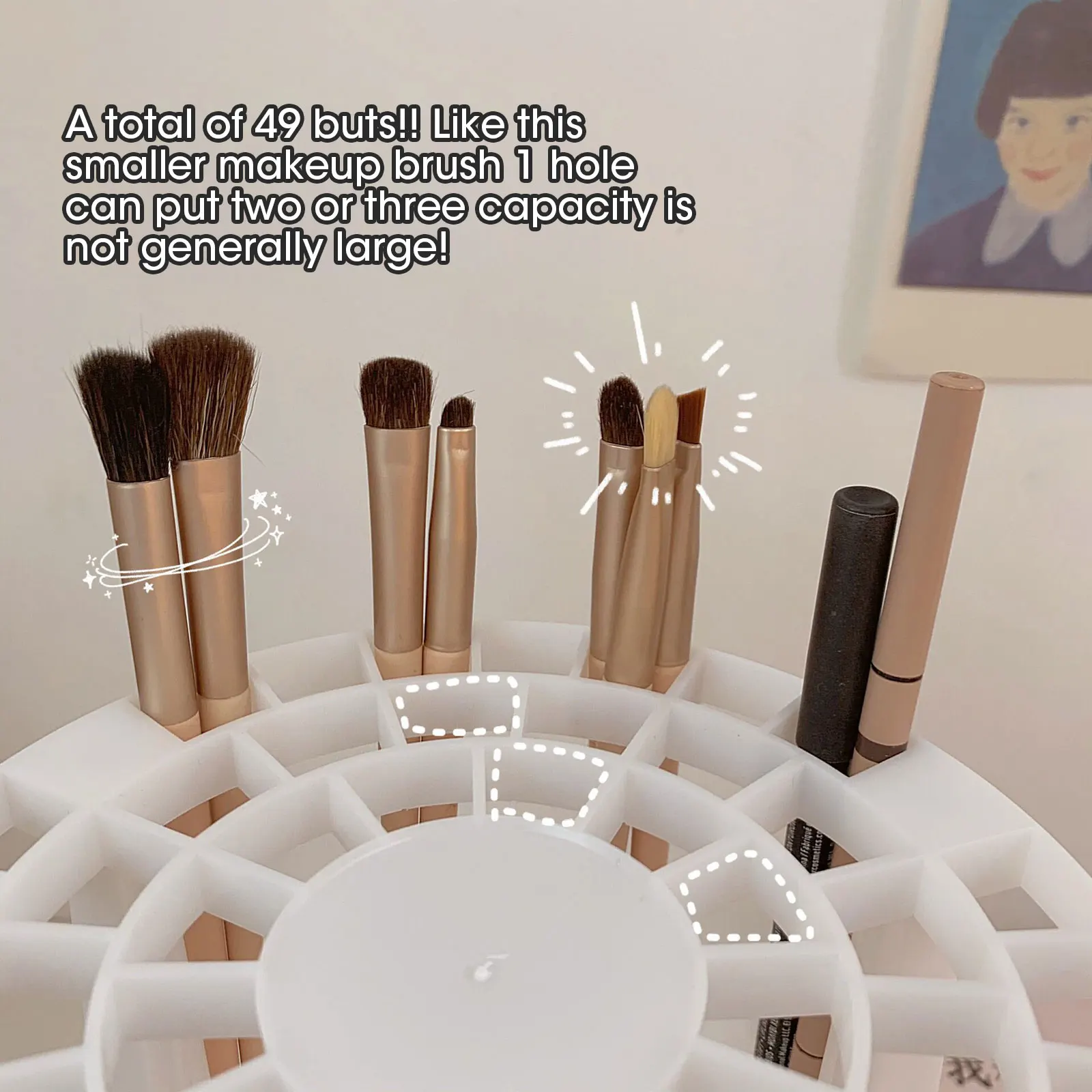 1 Stylish and Multifunctional Makeup Brush Holder with Large Capacity Air Drying Stand, Lightweight Storage Rack