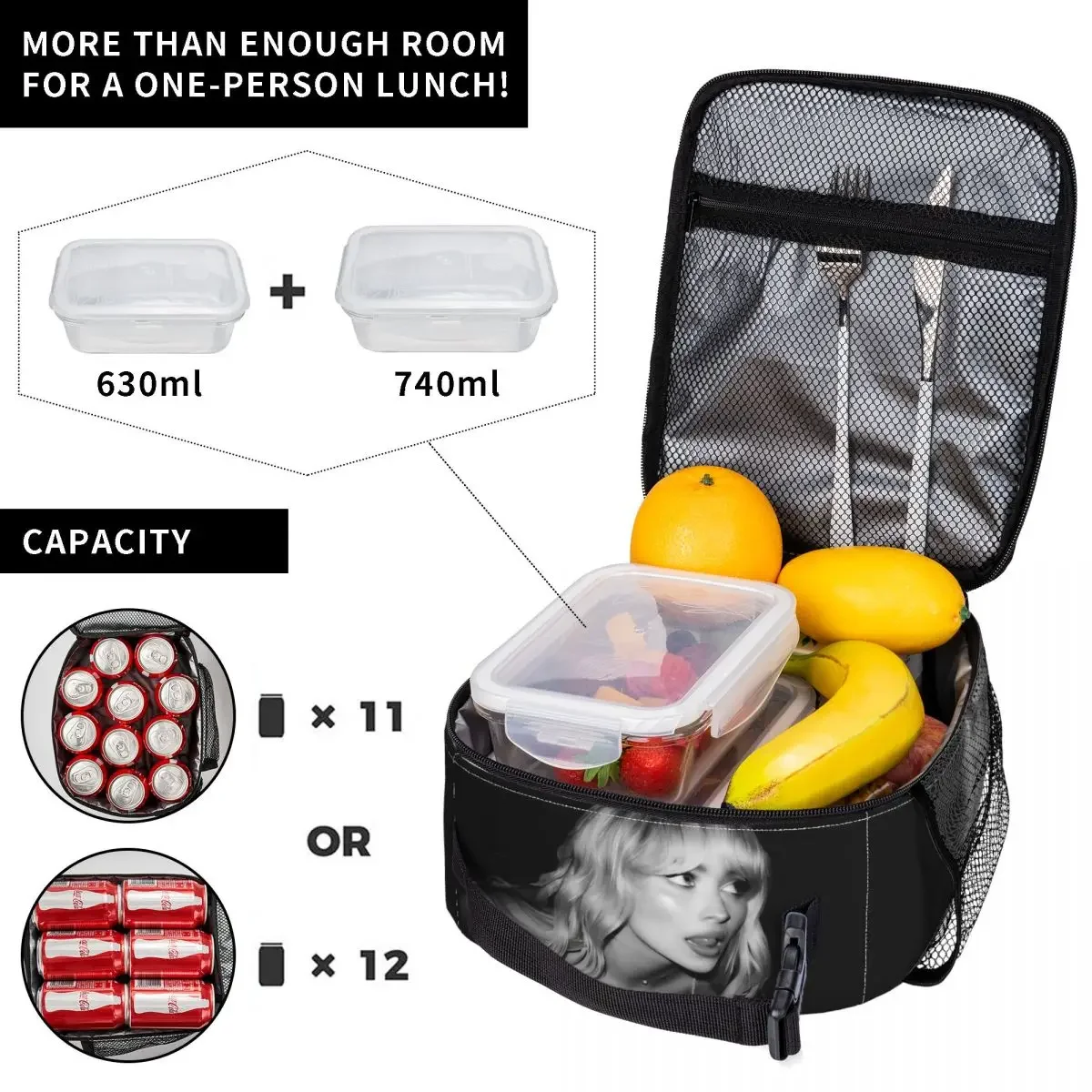 2025 New Sabrina Carpenter 2024 Tour Merch Insulated Lunch Bags For Work Food Container Portable Thermal Cooler Lunch Boxes