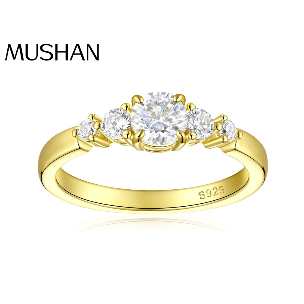 

Ювелирные изделия MuShan: Кольцо из стерлингового серебра 925 пробы с высокоуглеродистым бриллиантом, обручальное, романтическое, женское, изысканное украшение, подарок на Рождество