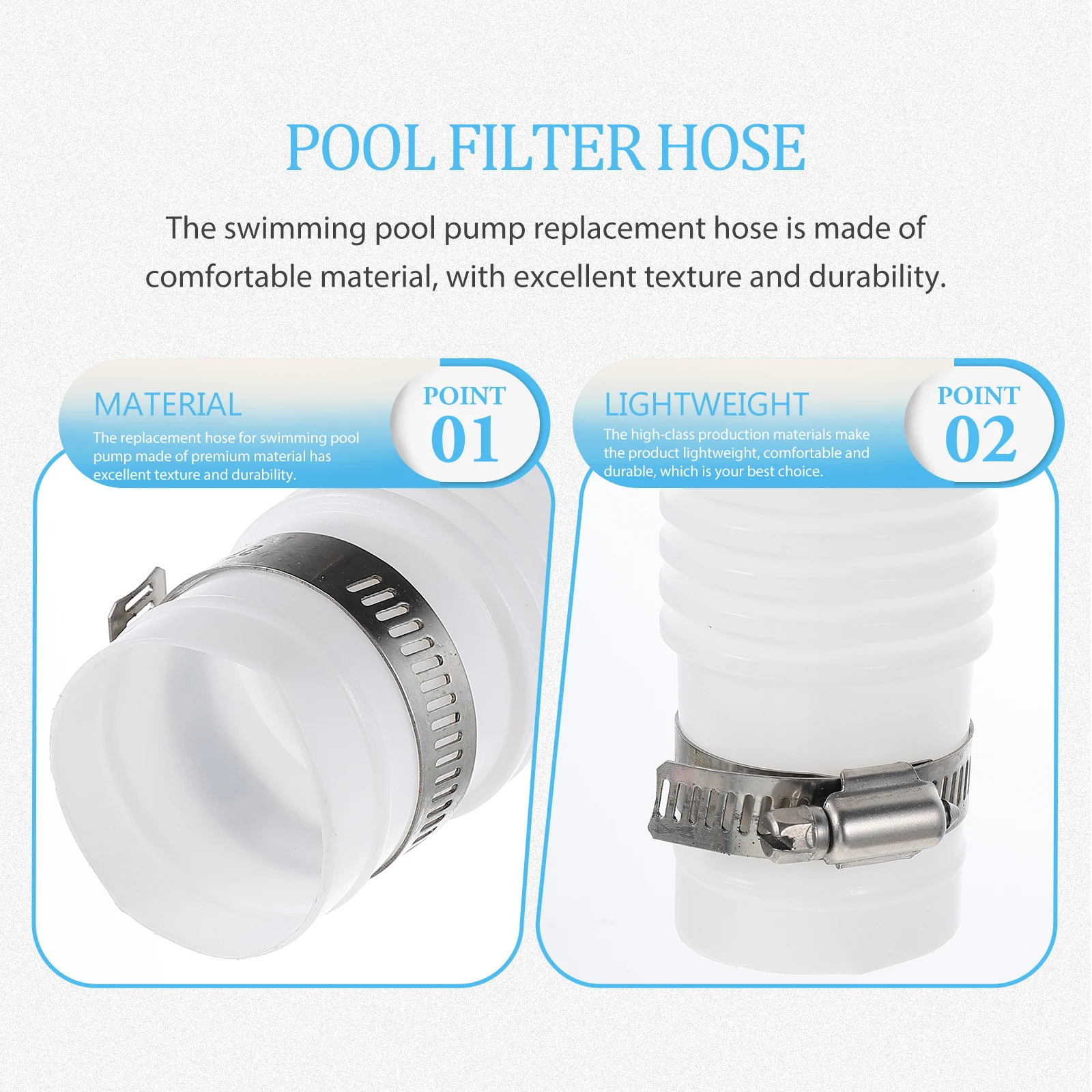 

1 set Filter Tube Replacement Hose Durable Flexible Lightweight Buckle Feature Hose Accessory Pool Replacement Hoses Outdoor