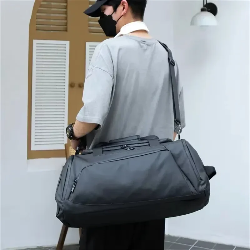 Casual Black Oxford Shoulder and Hand Travel Bags 2025 Large Capacity Water Repellent Zipper Multiple Pockets Backpacks for Men