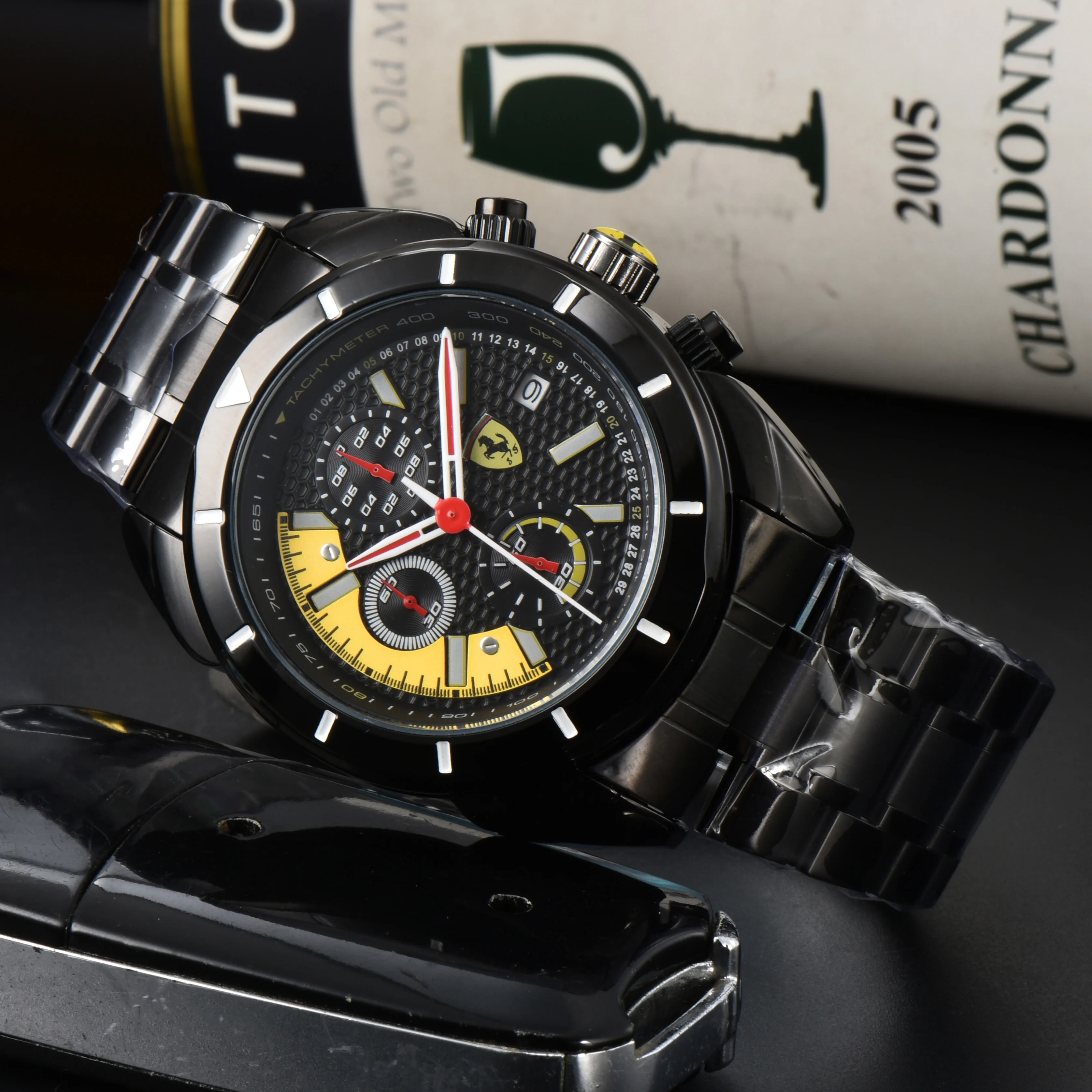 ساعات رجالي عصرية فاخرة كوارتز ساعة يد رجال الأعمال ساعة عادية لفيراري روما سبايدر SF90 لافيراري أمالفي ملحق