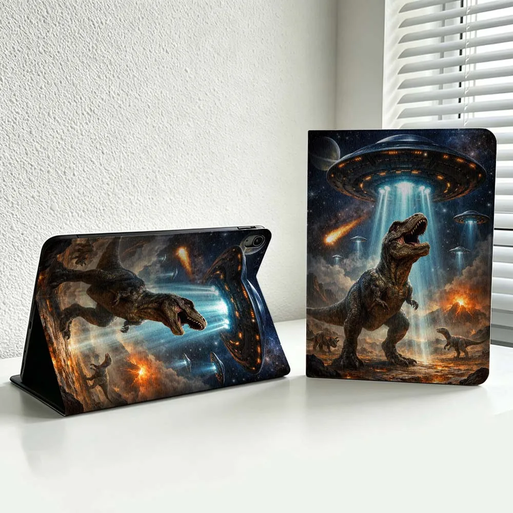 Dinosaur Alien Spaceship Beam Cover For iPad Pro Air mini 7 6 5 4 3 2 1 9gen M5 M4 11th 10th A17 Pro A16 Soft Inch Tablet Case
