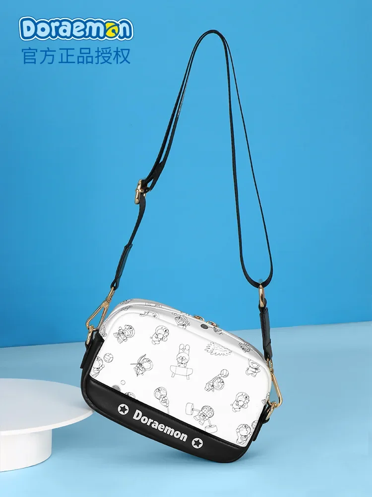 Doraemon-monederos y bolsos de mano Kawaii para mujer, bolso de mensajero para mujer, bolso cruzado de un hombro para niñas, estampado, envío gratis