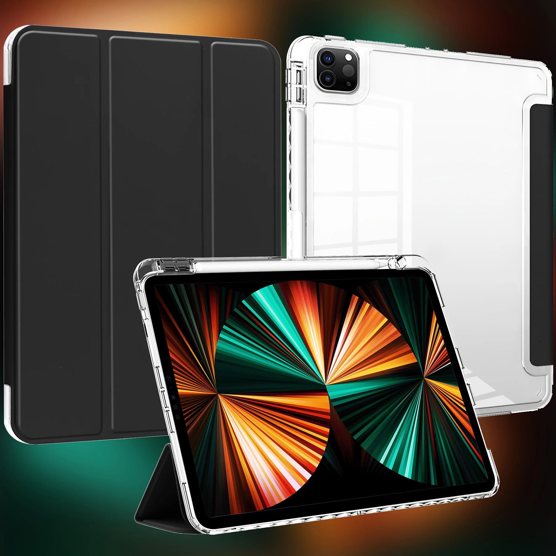 

Case for iPad Pro 12.9 13 M4, 9/8/7 10.2, 6/5 9.7, 10th 10.9, Air 9.7 11 13 M2 Air 10.9 4/5th, Mini 6, Trifold Stand Smart Cover