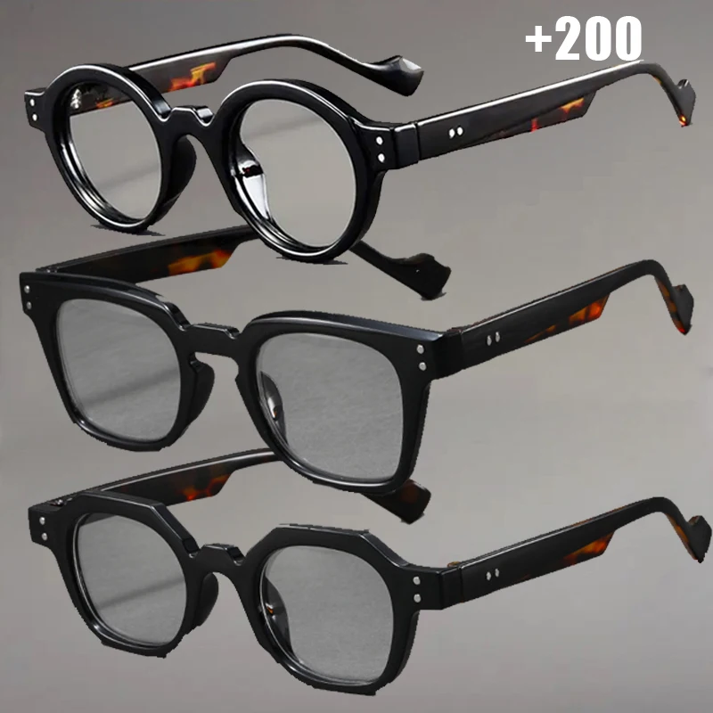 3-Pack Black Tortoiseshell Reading Glasses, Available in Various Shapes, Suitable for Middle-Aged and Elderly People to Wear