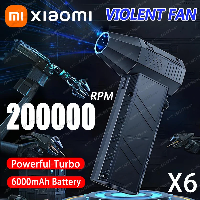 

Xiaomi 200000 Электрический вентилятор об/мин, вакуумный пылесос, зарядка типа C, сильный ветер, 53 м/с, бесщеточный турбоструйный вентилятор ﻿