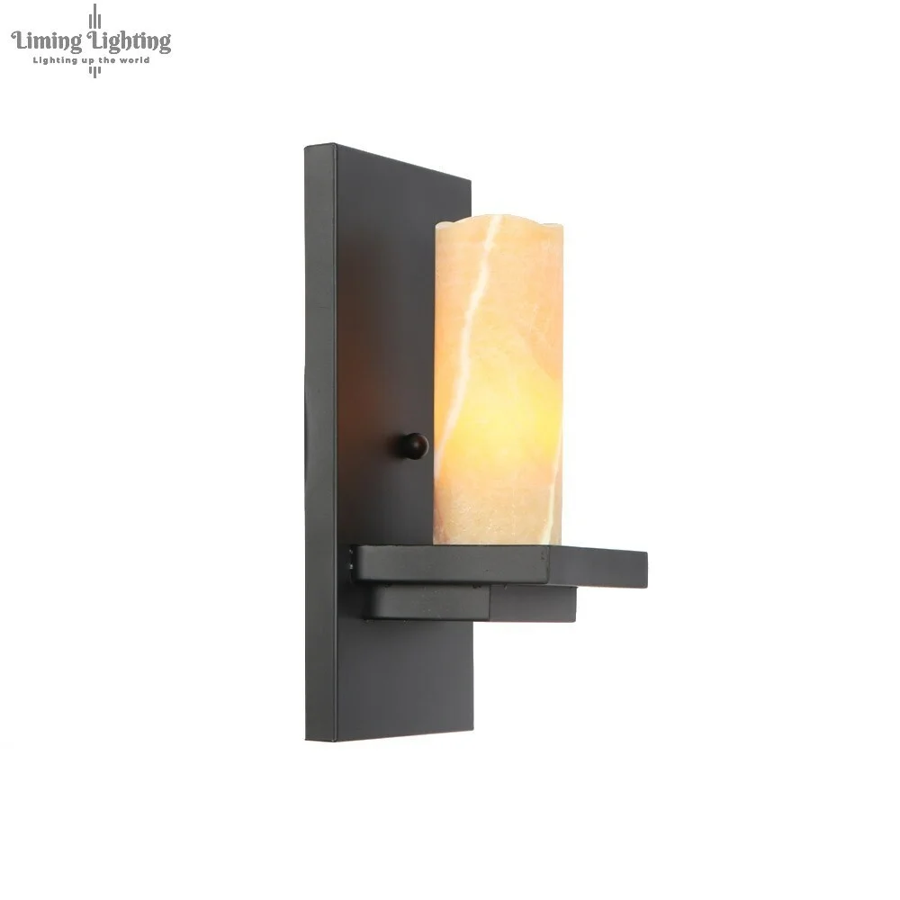 

Retro Loft Style Iron Sconce Vintage Marble Wall Light For Home Antique Industrial LED Wall Lamp Indoor Lighting Luz De Pared