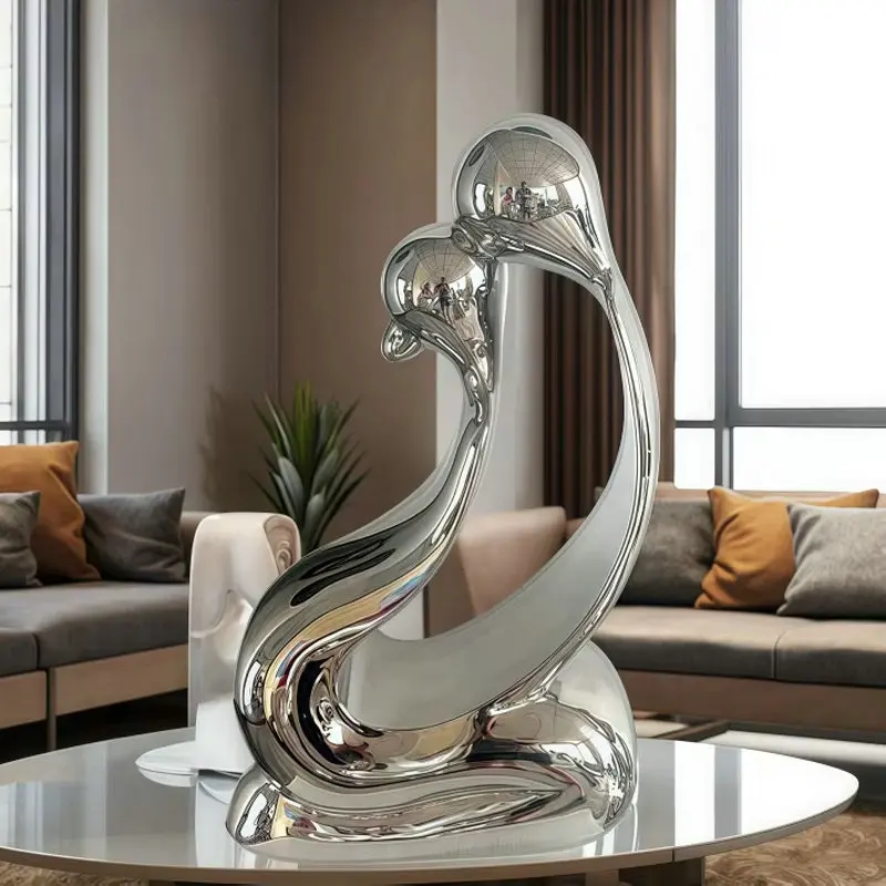 Modern abstract stainless steel Hotel lobby decor ornaments, creative art sculptures, living room landing decorations ZY417FB