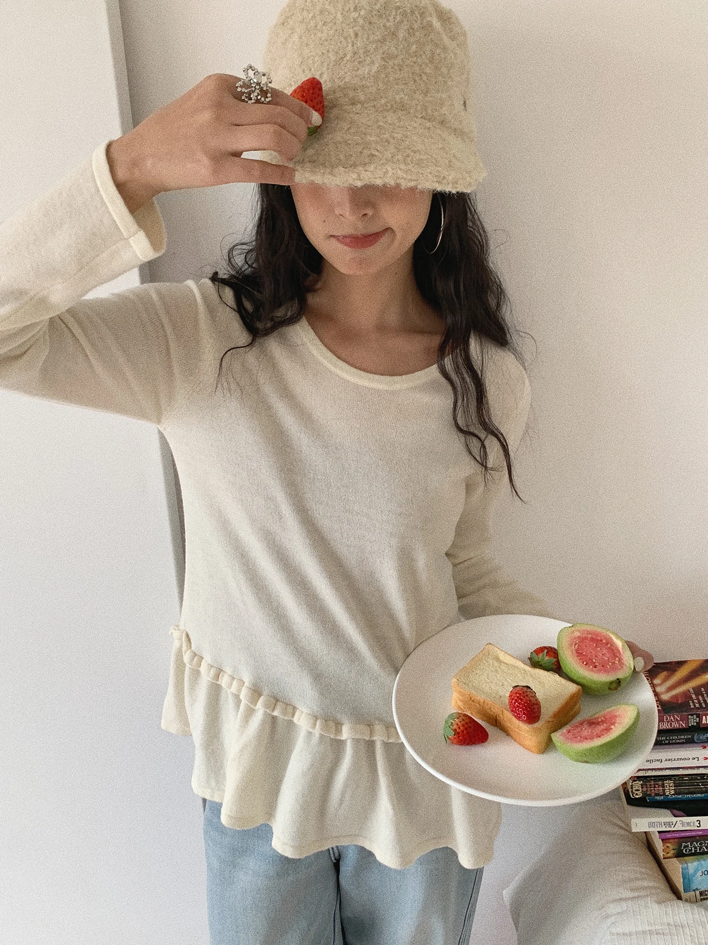 

Soloki, корейский свободный шерстяной свитер, мягкая, уютная, вязаная, милая, милая, внутренняя юбка, мягкая, теплая, зимняя женская...