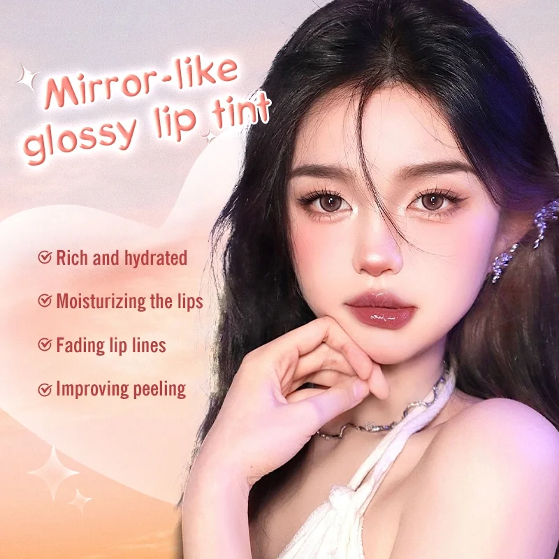 IMAGIC Goplumping Lip Balm Moisturizing New 6-Color Mirror-Like Glossy Lip Tint Soft Smooth Fade Lip Wrinkles 10ML