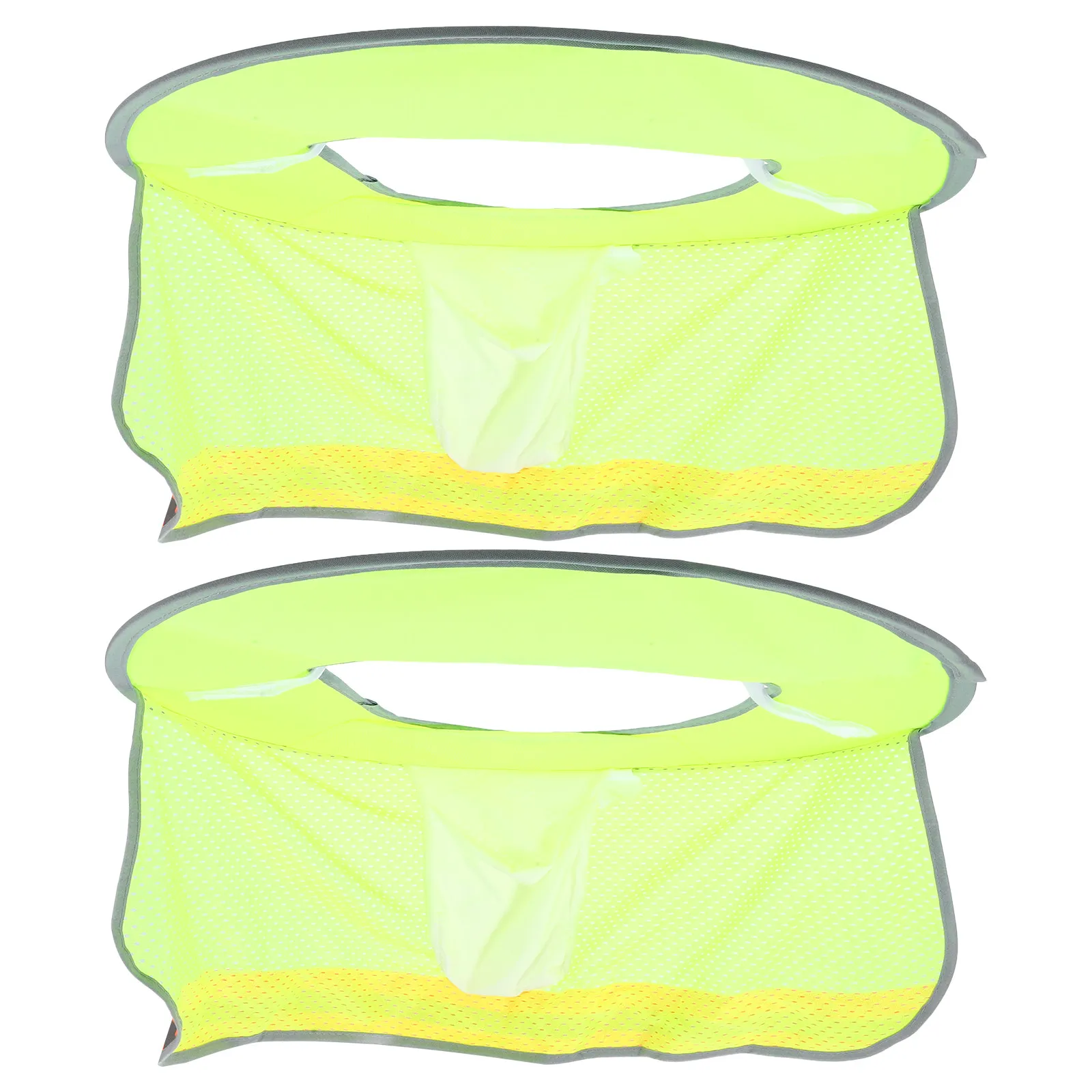 2Pcs Hard Hat Sun Shade Full Brim Reflective Yellow Mesh Neck Sun Protector High Visibility Safety Accessories Outdoor