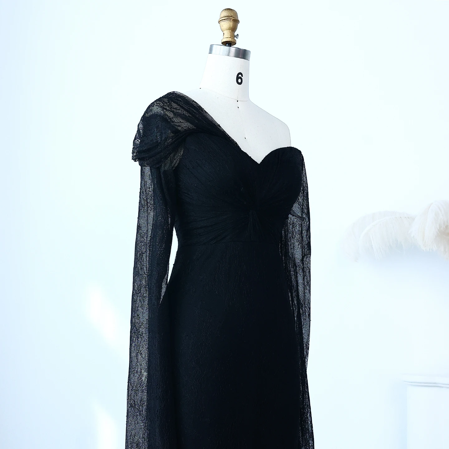 Sharon Said Spitzen-Meerjungfrauenkleid in Lila mit Kurzen Ärmeln, Arabisches Damen-Hochzeitskleid SF055, Maßanfertigung – Detail 19