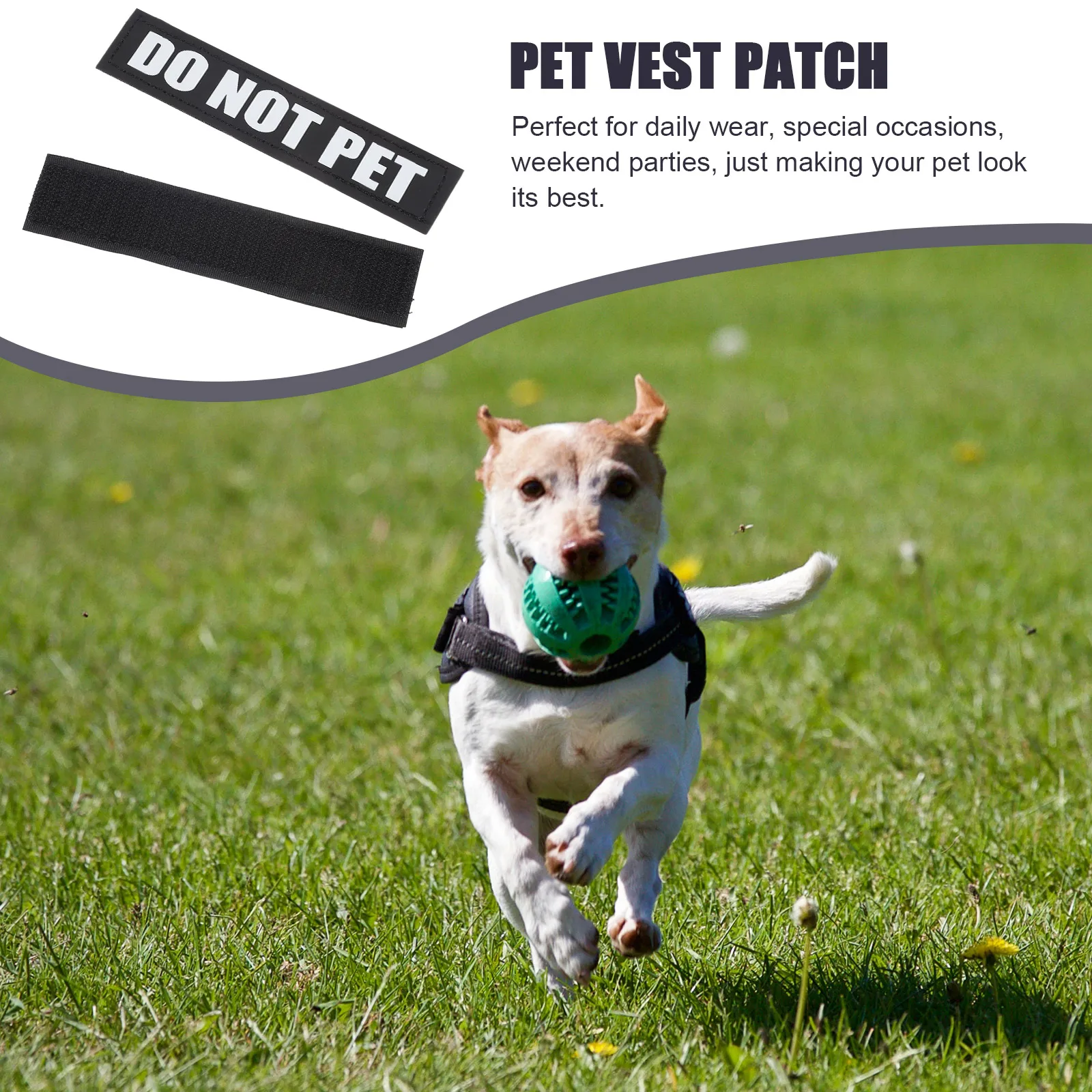 

2Pairs Reflective Dog Harness Patches Durable PU Material Removable Stickers for Vest Puppy Supplies Safety