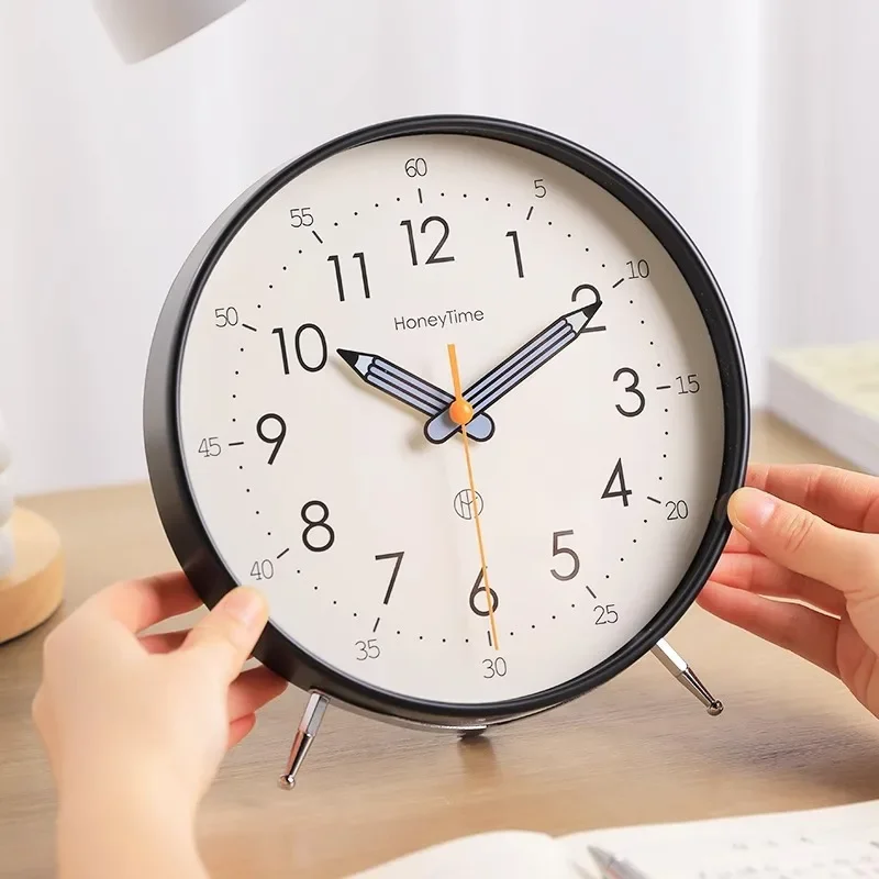 Student Desk Clock Simple Living Room Household Desktop Decoration Children's Alarm Clock Creative Silent Display Pendulum Clock