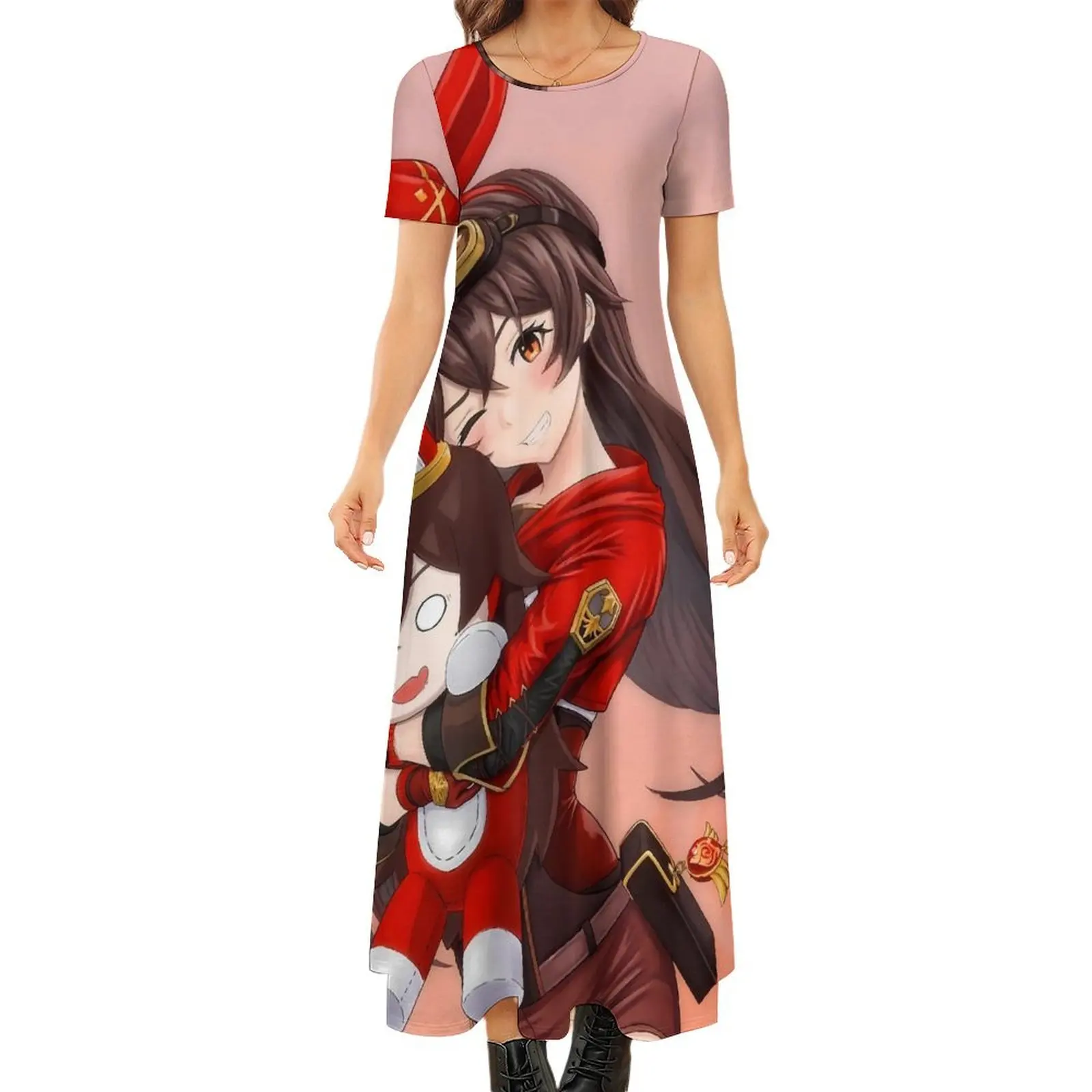 

Amber Genshin Impact Dress Cute Anime Funny Bohemia Long Dresses Woman Cute Maxi Dress Big Size