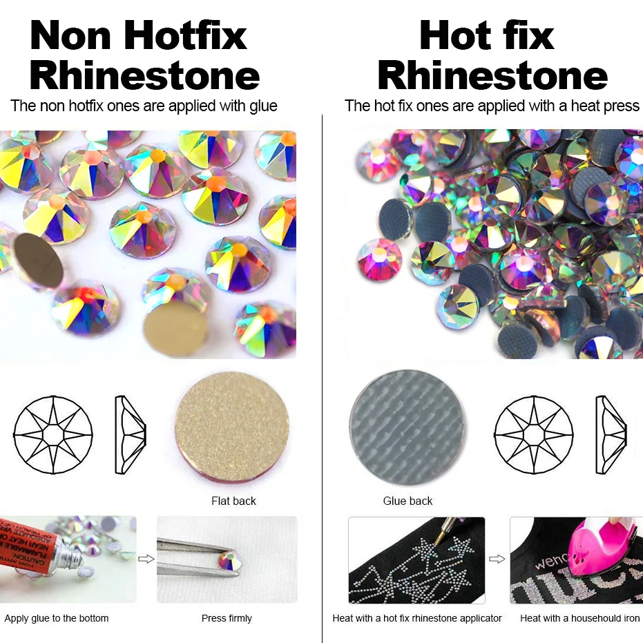 Olivine Xirius DIY Hotfix-Strassstein-Set 8 Große 8 Kleine SS16 SS20 Bügelkristalle für Handarbeiten und Kleidungsbekleidung – Detail 4