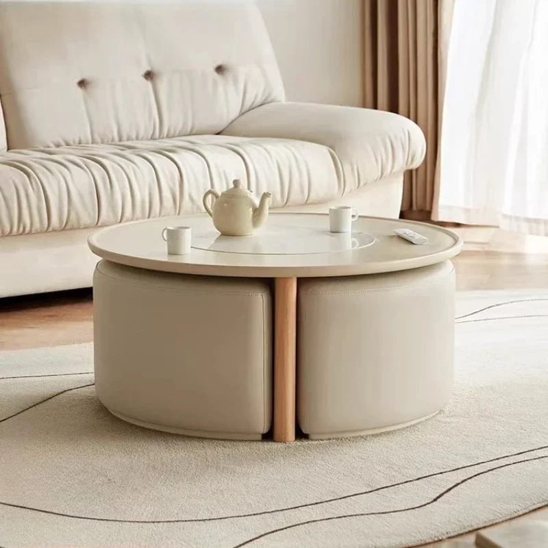 

Home Living Room Furniture Desk Tables Nordic Cream Style Light Luxury Modern Rock Slab Lounge Table Pliante Side Coffee Tables
