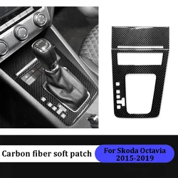 For Skoda Octavia 2015 2016 2017 2018 2019 Carbon Fiber Styling Protective Stickers Film Gear Panel Car Trim Accessories