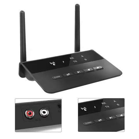 80M Wireless Bluetooth 5.0 Transmitter Receiver Bypass Aptx LL Low Latency Audio Adapter 3.5mm AUX RCA Jack for PC TV Wholesale