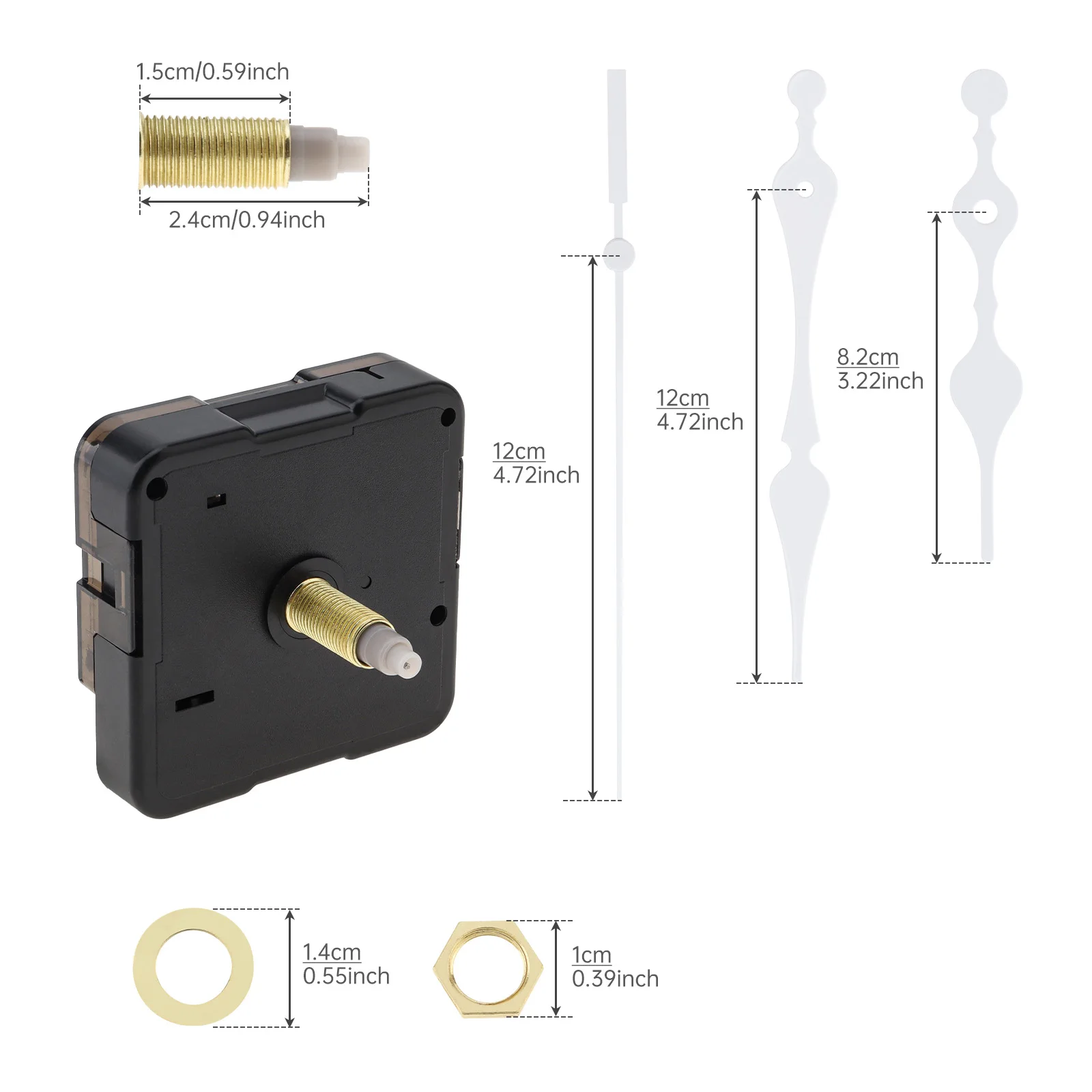 Quarzbatteriebetriebene, leise Wanduhr-Bewegungsmechanismen für Heimwerker/Reparatur, Ersatz von Uhrenteilen