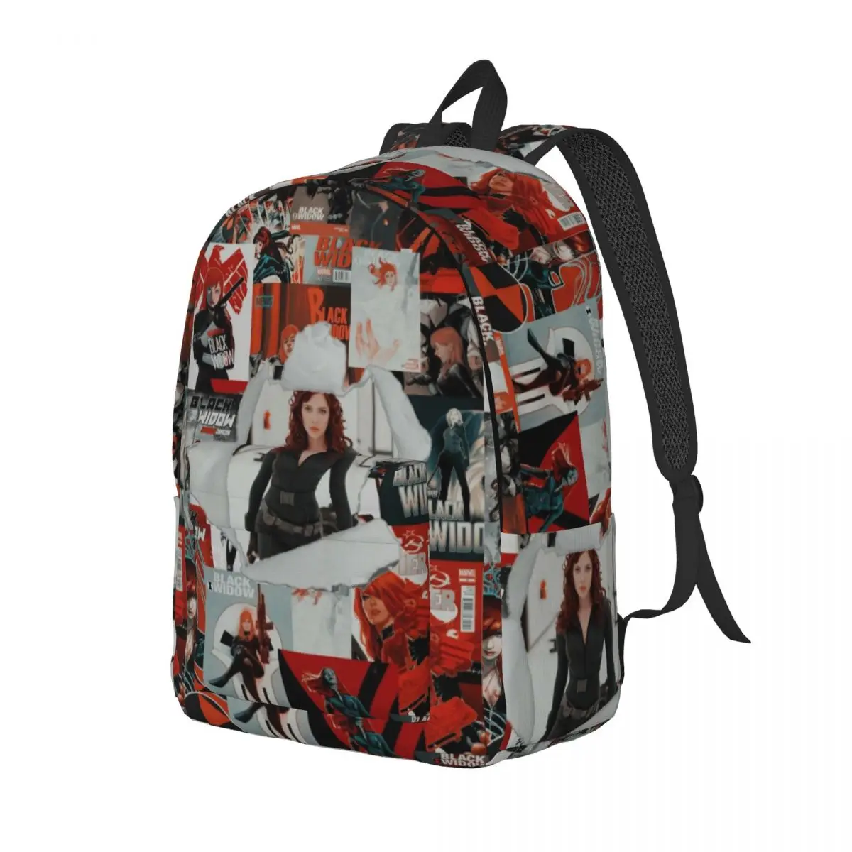 Custom Black Widow Comic Anime Travel Canvas Backpack Women Men School Laptop Bookbag College Student Daypack Bags