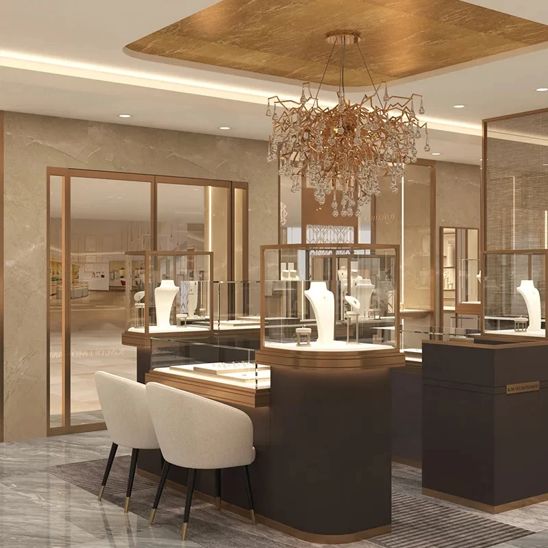 custom.Chain Store High-end Jewelry Display Cabinets Customized Cashier Jewelry Display Props Display Showcase Shoppin